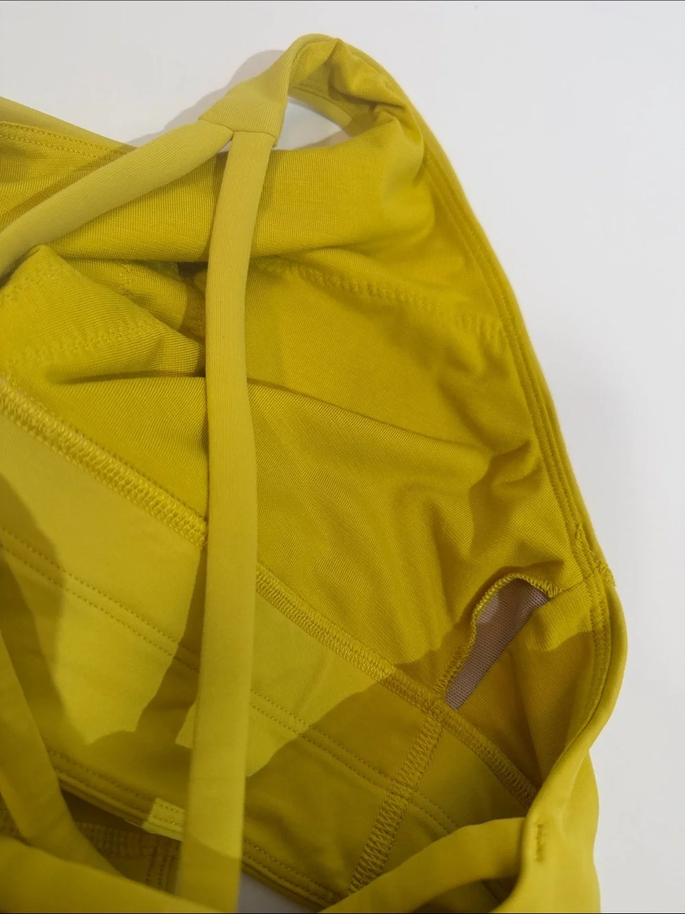 Lululemon Sports Bra Size 4 High Neck Cross Back Citron Yellow Color
